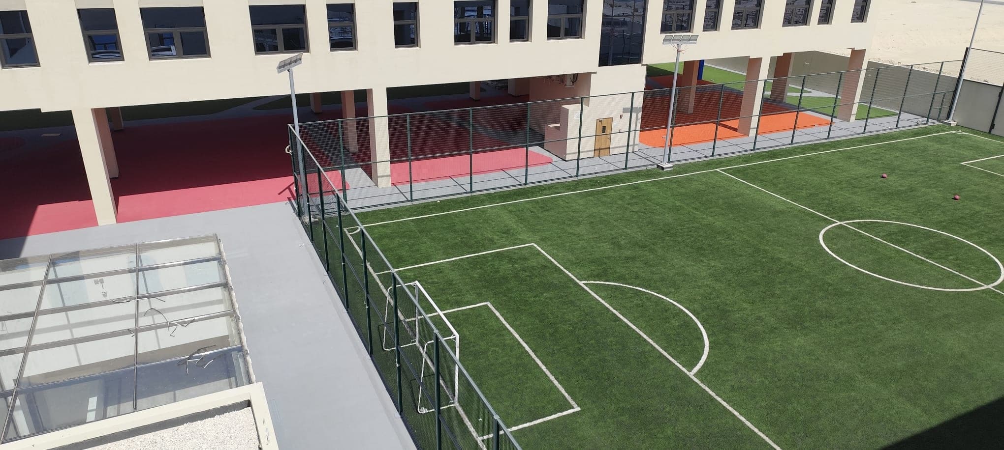 Edison International Academy, Rawdat Al Hamam — EN 1177 playground installed by Ayana, Qatar 2025.