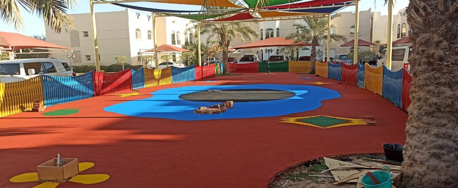 Gulf United, Abu Hamour — EN 1177 kids playground surfacing installed by Ayana, Doha, Qatar 2021.